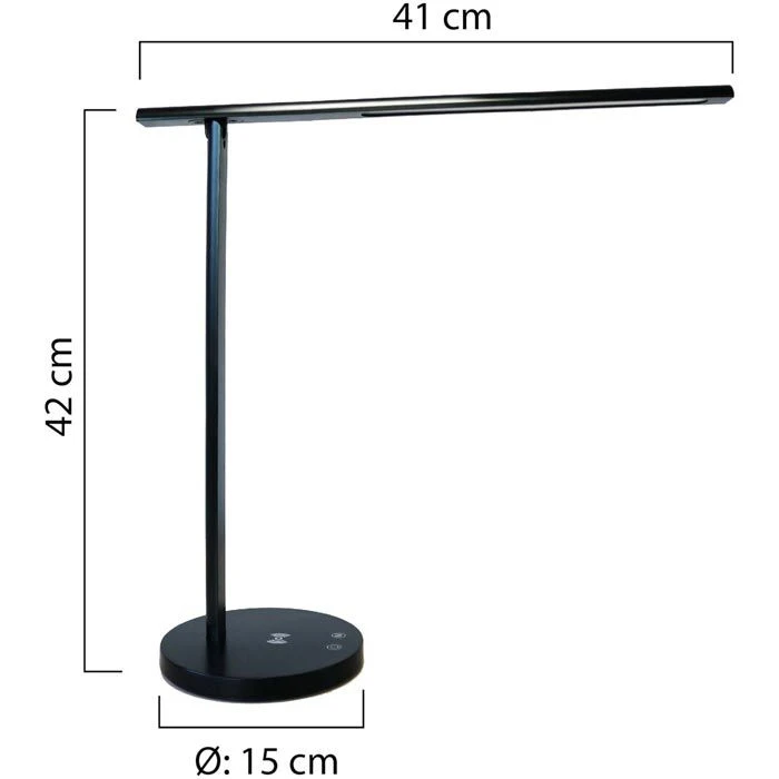 Unilux Schreibtischlampe Diva Schwarz, Dimmbar, USB, Qi-Ladegerät, Mit Standfuß 6 Unilux Schreibtischlampe Diva Schwarz, Dimmbar, USB, Qi-Ladegerät, Mit Standfuß – Bild 4
