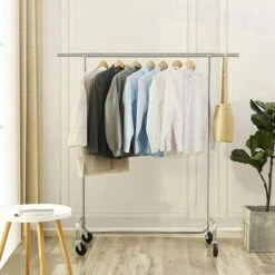 Songmics Garderobenständer HSR11S, Bis 130 Kg, Mit Rollen, Ausziehbar, Metall, Silber -Maul Shop 07353360614c953847186136b59e02fbf8a08b20 garderobenstaender songmics hsr11s bis 130 kg