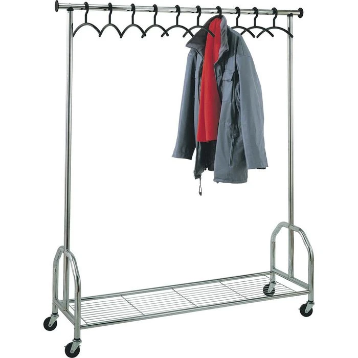 Kerkmann Garderobenständer Chromo, 6016, Mit Rollen Und Schuhablage, Metall, Silber 3 Kerkmann Garderobenständer Chromo, 6016, Mit Rollen Und Schuhablage, Metall, Silber