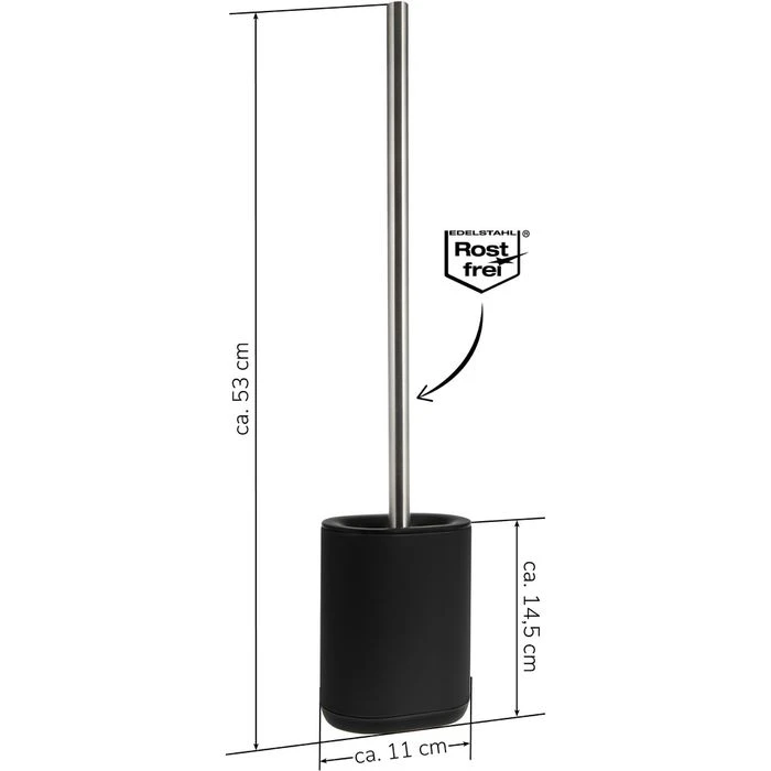 Bremermann WC-Bürste WC-Garnitur Barbena, Schwarz, Bürstenhalter Aus Edelstahl, Zur Wandmontage 10 Bremermann WC-Bürste WC-Garnitur Barbena, Schwarz, Bürstenhalter Aus Edelstahl, Zur Wandmontage – Bild 8