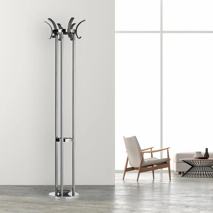 Alco Garderobenständer 2872-11, Mit 12 Haken, Metall, Silber / Schwarz 4 Alco Garderobenständer 2872-11, Mit 12 Haken, Metall, Silber / Schwarz – Bild 2