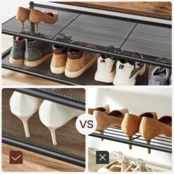 Vasagle Garderobenständer HSR410B01, Vintage, Mit 22 Haken, Metall / Holz, Schwarz / Braun -Maul Shop 13964b8e22f1d6260425b60c6056fb6480b0b6bc garderobenstaender vasagle hsr410b01 vintage