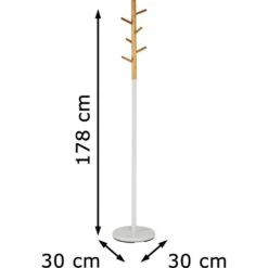 Haku-Möbel Garderobenständer 14386, Mit 6 Haken, Metall / Massivholz, Weiß / Natur -Maul Shop 13e02d2d0f95f268ec89bf92dc10ea0efb56b2a7 garderobenstaender haku moebel 14386