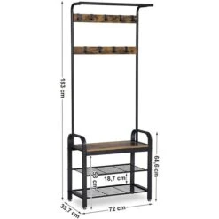Vasagle Garderobenständer HSR40B, Vintage, Mit 9 Haken, Metall / Holz, Schwarz / Braun -Maul Shop 1bc9e13750a0c13d9e40f1e3a3490ee07a63cc5e garderobenstaender vasagle hsr40b vintage