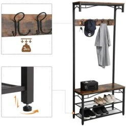 Vasagle Garderobenständer HSR45BX, Vintage, Mit 10 Haken, Metall / Holz, Schwarz / Braun -Maul Shop 1c153c83690c9e36a117cab50058339fe491b291 garderobenstaender vasagle hsr45bx vintage