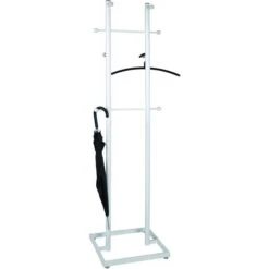 Haku-Möbel Garderobenständer 88381, Mit 8 Haken, Metall, Weiß