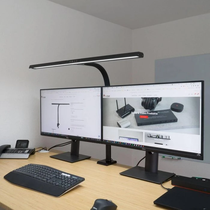 FeinTech Schreibtischlampe LTL00321, Tischklemme, Dimmbar, Schwarz 4 FeinTech Schreibtischlampe LTL00321, Tischklemme, Dimmbar, Schwarz – Bild 2