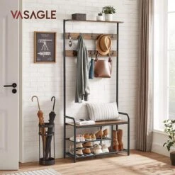 Vasagle Garderobenständer HSR409B01, Vintage, Mit 9 Haken, Metall / Holz, Schwarz / Braun -Maul Shop 20e876d69a3bcca2b9d9044756f768ba4287f5df garderobenstaender vasagle hsr409b01 vintage