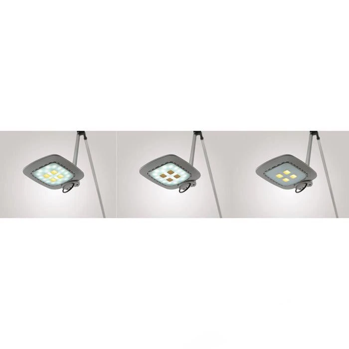 Hansa Schreibtischlampe LED E-Motion, Dimmbar, Silber, Sensorschalter, Standfuß 4 Hansa Schreibtischlampe LED E-Motion, Dimmbar, Silber, Sensorschalter, Standfuß – Bild 2