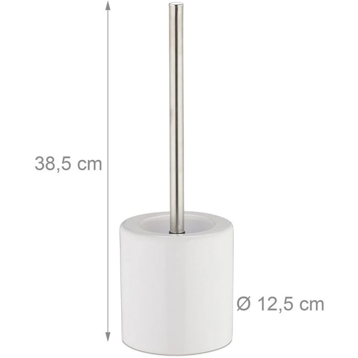 Relaxdays WC-Bürste Weiß, Bürstenhalter Aus Keramik 6 Relaxdays WC-Bürste Weiß, Bürstenhalter Aus Keramik – Bild 4