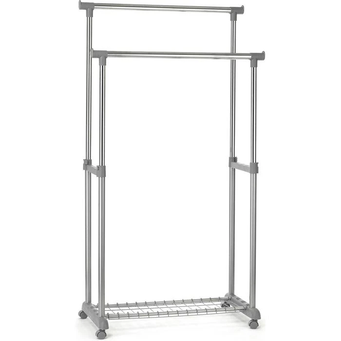 Idimex Garderobenständer Grosso, 1845, Mit Rollen, Ausziehbar, Metall, Silber 4 Idimex Garderobenständer Grosso, 1845, Mit Rollen, Ausziehbar, Metall, Silber – Bild 2