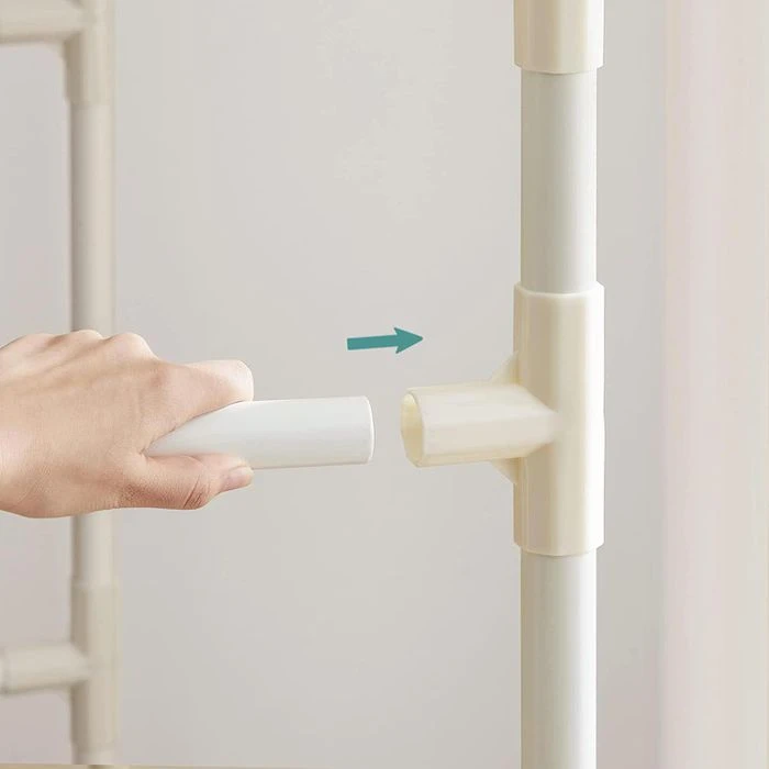 Songmics Garderobenständer RDR01WT, Bis 55 Kg, Mit 2 Kleiderstangen Und Ablage, Metall, Weiß 7 Songmics Garderobenständer RDR01WT, Bis 55 Kg, Mit 2 Kleiderstangen Und Ablage, Metall, Weiß – Bild 5