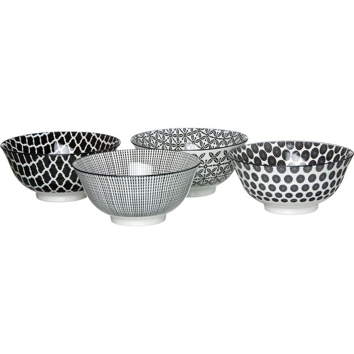 Ritzenhoff&Breker Müslischale Takeo, Porzellan, Schwarz / Weiß, 15,5cm, Set, 4 Stück 3 Ritzenhoff&Breker Müslischale Takeo, Porzellan, Schwarz / Weiß, 15,5cm, Set, 4 Stück