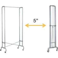 Unilux Garderobenständer Foldy, 400050665, Mit Rollen, Faltbar, Metall, Silber -Maul Shop 26a026d87a91f642ba10775cee148fbb0f0396c8 garderobenstaender unilux foldy 400050665