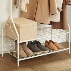 Songmics Garderobenständer HSR07W, Mit Schuhablage, Metall, Weiß 15 Songmics Garderobenständer HSR07W, Mit Schuhablage, Metall, Weiß -Maul Shop 27b9b900b666878308e8dc0f2c72ccb27c1916bf garderobenstaender songmics hsr07w