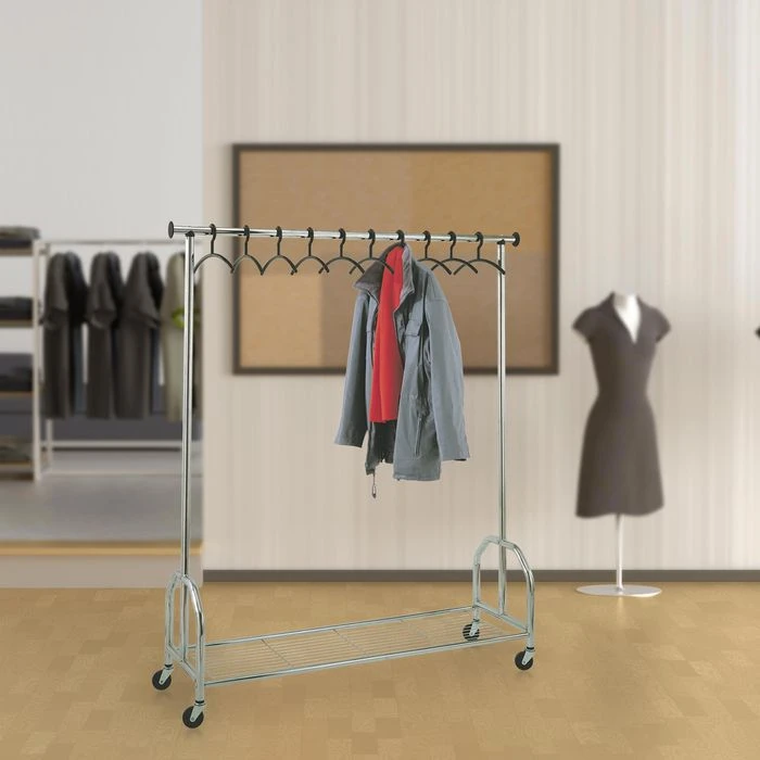 Kerkmann Garderobenständer Chromo, 6016, Mit Rollen Und Schuhablage, Metall, Silber 4 Kerkmann Garderobenständer Chromo, 6016, Mit Rollen Und Schuhablage, Metall, Silber – Bild 2