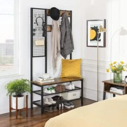 Vasagle Garderobenständer HSR98BX, Vintage, Mit 24 Haken, Metall / Holz, Schwarz / Braun -Maul Shop 29cf2f14708a7fdfada08e15de1a54ad0952560d garderobenstaender vasagle hsr98bx vintage