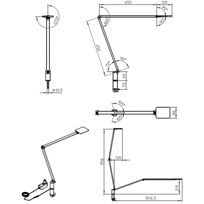 Novus Schreibtischlampe Attenzia Task LED, Dimmbar, Schwarz, Tischklemme 6 Novus Schreibtischlampe Attenzia Task LED, Dimmbar, Schwarz, Tischklemme – Bild 4
