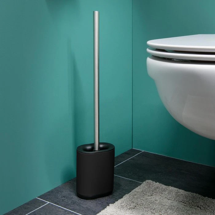 Bremermann WC-Bürste WC-Garnitur Barbena, Schwarz, Bürstenhalter Aus Edelstahl, Zur Wandmontage 4 Bremermann WC-Bürste WC-Garnitur Barbena, Schwarz, Bürstenhalter Aus Edelstahl, Zur Wandmontage – Bild 2