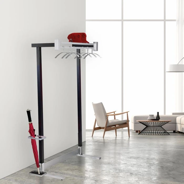 Kerkmann Garderobenständer Montana, 6553, Mit Hutablage, Metall, Schwarz / Silber 4 Kerkmann Garderobenständer Montana, 6553, Mit Hutablage, Metall, Schwarz / Silber – Bild 2