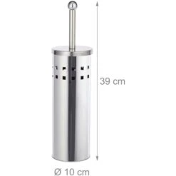Relaxdays WC-Bürste Rund, Silber, Bürstenhalter Aus Edelstahl -Maul Shop 2eb8baef84a6bec5c48ab82656e5b86574c6c34a wc buerste relaxdays rund silber