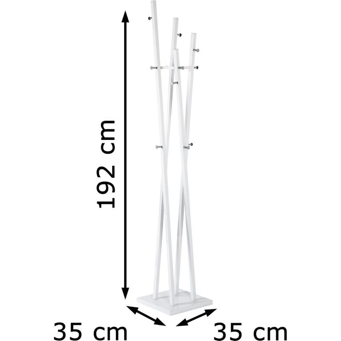 Haku-Möbel Garderobenständer 20307, Mit 12 Haken, Metall, Weiß 7 Haku-Möbel Garderobenständer 20307, Mit 12 Haken, Metall, Weiß – Bild 5