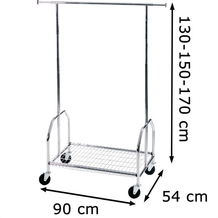 Alco Garderobenständer 2830, Mit Rollen Und Schuhablage, Metall, Silber 7 Alco Garderobenständer 2830, Mit Rollen Und Schuhablage, Metall, Silber – Bild 5