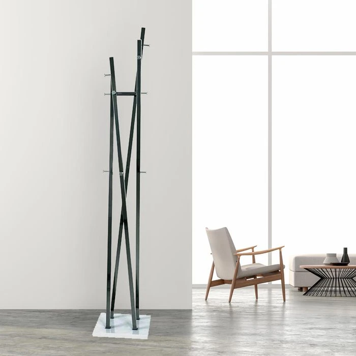 Haku-Möbel Garderobenständer 89887, Mit 12 Haken, Metall, Chrom Dunkel 4 Haku-Möbel Garderobenständer 89887, Mit 12 Haken, Metall, Chrom Dunkel – Bild 2