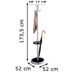 Kerkmann Garderobenständer Rondo, 6082, Mit 16 Haken, Metall, Alusilber / Schwarz -Maul Shop 37633413284ab7de6a62bb527d7eeaa9d4b6d71e garderobenstaender kerkmann rondo 6082