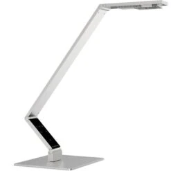 Luctra Schreibtischlampe Table Linear LED, Dimmbar, Standfuß, Silber