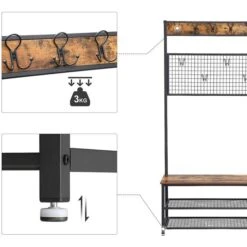 Vasagle Garderobenständer HSR46BX, Vintage, Mit 14 Haken, Metall / Holz, Schwarz / Braun -Maul Shop 3b30ee377d01279ecf3bbdacf08dd61063bffad0 garderobenstaender vasagle hsr46bx vintage