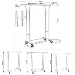 Songmics Garderobenständer HSR12S, Bis 110 Kg, Mit Rollen, Ausziehbar, Metall, Silber 9 Songmics Garderobenständer HSR12S, Bis 110 Kg, Mit Rollen, Ausziehbar, Metall, Silber -Maul Shop 403079e5917810faf7d2ab26536ccfdbb3fa697d garderobenstaender songmics hsr12s bis 110 kg