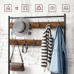 Vasagle Garderobenständer HSR410B01, Vintage, Mit 22 Haken, Metall / Holz, Schwarz / Braun -Maul Shop 46133264cb47c735451a1a0458862f2bc2706a90 garderobenstaender vasagle hsr410b01 vintage