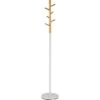 Haku-Möbel Garderobenständer 14386, Mit 6 Haken, Metall / Massivholz, Weiß / Natur -Maul Shop 4b4d4abd7d0f9038541be259f1f4c1e89d891d8a garderobenstaender haku moebel 14386