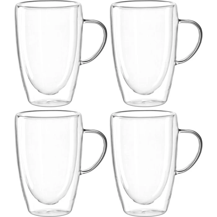 Leonardo Kaffeegläser Duo Tasse 053063, Doppelwandig, Mit Henkel, 400ml, 4 Stück 3 Leonardo Kaffeegläser Duo Tasse 053063, Doppelwandig, Mit Henkel, 400ml, 4 Stück