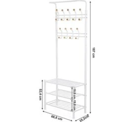 Songmics Garderobenständer HSR04W, Mit 18 Haken, Metall, Weiß 9 Songmics Garderobenständer HSR04W, Mit 18 Haken, Metall, Weiß -Maul Shop 56d7f75d354aee1a9becb26fd1cfbc80a91d3aa2 garderobenstaender songmics hsr04w