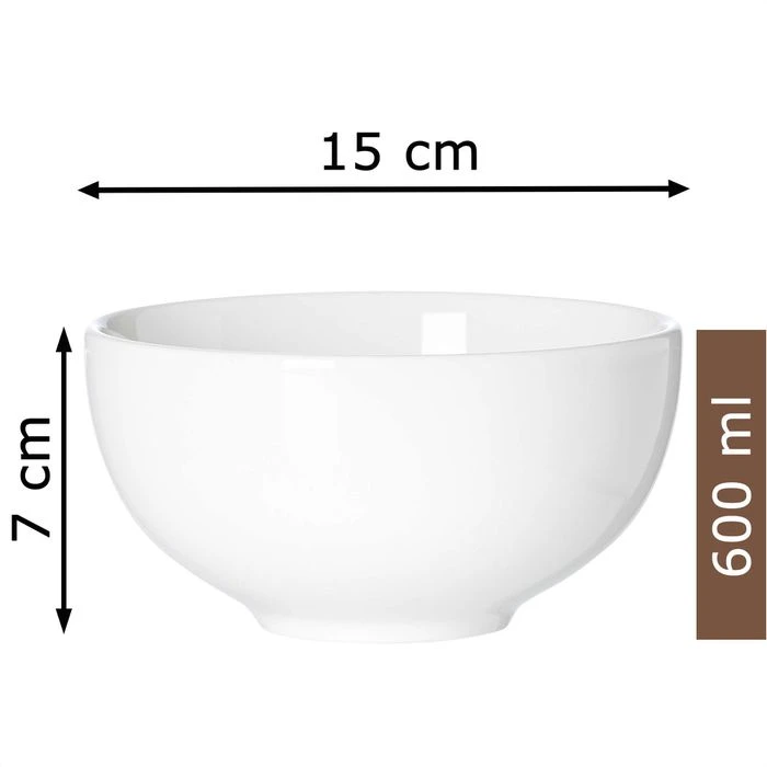 Ritzenhoff&Breker Müslischale Skagen, Porzellan, Weiß, 15cm, Set, 6 Stück 4 Ritzenhoff&Breker Müslischale Skagen, Porzellan, Weiß, 15cm, Set, 6 Stück – Bild 2