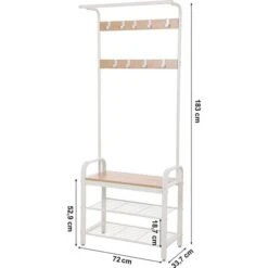 Vasagle Garderobenständer HSR40W, Mit 9 Haken, Metall / Holz, Weiß 9 Vasagle Garderobenständer HSR40W, Mit 9 Haken, Metall / Holz, Weiß -Maul Shop 599bbbe764e64a29b5f66cc6a9d3146b8307f7e5 garderobenstaender vasagle hsr40w