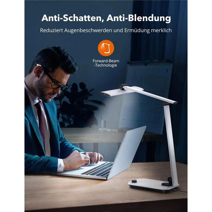 TaoTronics Schreibtischlampe TT-DL092 LED, Standfuß, Dimmbar, USB, Lichtsensor 4 TaoTronics Schreibtischlampe TT-DL092 LED, Standfuß, Dimmbar, USB, Lichtsensor – Bild 2