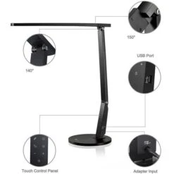 TaoTronics Schreibtischlampe TT-DL10 LED, Dimmbar, Schwarz, USB, Mit Standfuß -Maul Shop 5b940862dd55f6d2c4cc510e3d6fde77d2836d7b schreibtischlampe taotronics tt dl10 led