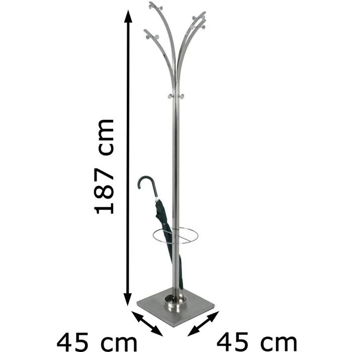 Haku-Möbel Garderobenständer 89776, Mit 12 Haken, Metall, Silber 5 Haku-Möbel Garderobenständer 89776, Mit 12 Haken, Metall, Silber – Bild 3