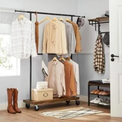 Vasagle Garderobenständer RGR111B01, Vintage, Rollen & Ablage, Ausziehbar, Metall / Holz, Braun 12 Vasagle Garderobenständer RGR111B01, Vintage, Rollen & Ablage, Ausziehbar, Metall / Holz, Braun -Maul Shop 62cdbb8310413e7c63521209ae4c0eaab0ea3680 garderobenstaender vasagle rgr111b01 vintage