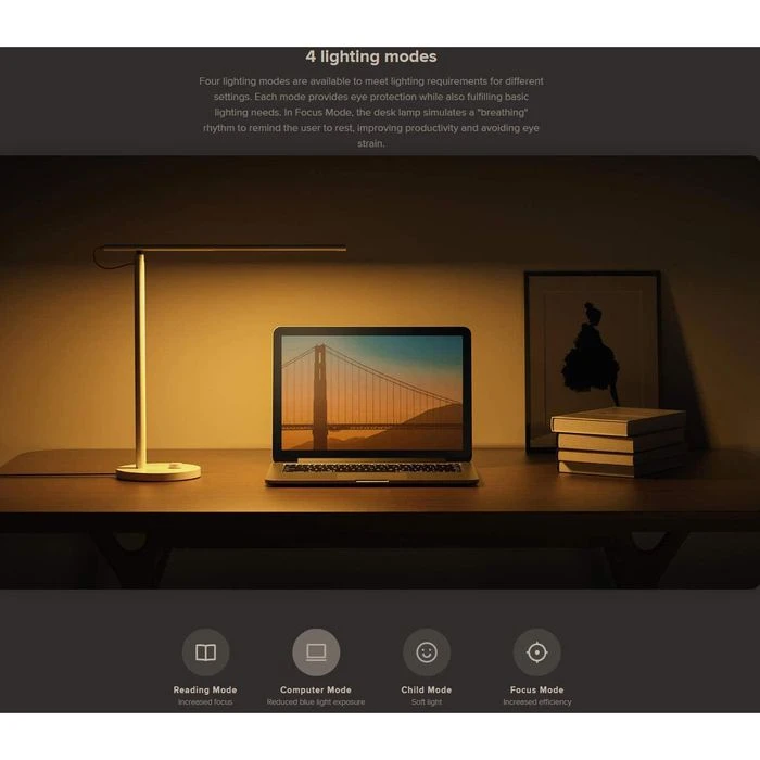 Xiaomi Schreibtischlampe Mi LED Desk Lamp 1S, Dimmbar, Weiß, Mit Standfuß, App-steuerbar 8 Xiaomi Schreibtischlampe Mi LED Desk Lamp 1S, Dimmbar, Weiß, Mit Standfuß, App-steuerbar – Bild 6