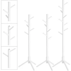 Vasagle Garderobenständer RCR04WT, Mit 8 Haken, Holz, Weiß -Maul Shop 64b7a1c6cedff170726abf591e19c94d068e2393 garderobenstaender vasagle rcr04wt