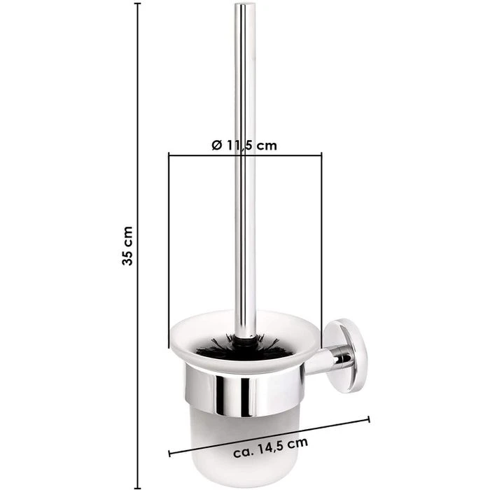 Bremermann WC-Bürste WC-Garnitur Lucente, Weiß, Bürstenhalter Aus Glas, Zur Wandmontage 7 Bremermann WC-Bürste WC-Garnitur Lucente, Weiß, Bürstenhalter Aus Glas, Zur Wandmontage – Bild 5