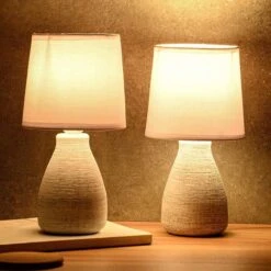 Schreibtischlampe BRUBAKER Weiß, Steingut-Standfuß, 2 Stück -Maul Shop 692332554dfaadda051514f71b16f06ecb366ef7 schreibtischlampe brubaker