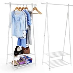 Songmics Garderobenständer HSR05W, Mit Schuhablage, Metall, Weiß -Maul Shop 69e045a3dcff360ee679a2a21f6efbf8a6eeac6d garderobenstaender songmics hsr05w