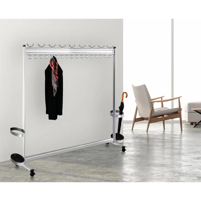 Kerkmann Garderobenständer Multiline, 6758, Mit Rollen, Metall, Silber 4 Kerkmann Garderobenständer Multiline, 6758, Mit Rollen, Metall, Silber – Bild 2