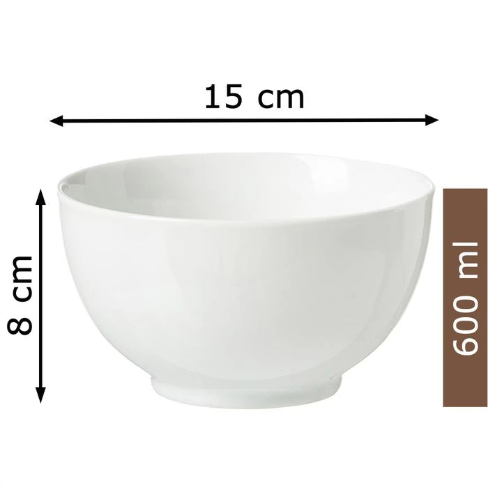 Ritzenhoff&Breker Müslischale Snap Bianco, Porzellan, Weiß, 15cm, Set, 6 Stück 4 Ritzenhoff&Breker Müslischale Snap Bianco, Porzellan, Weiß, 15cm, Set, 6 Stück – Bild 2