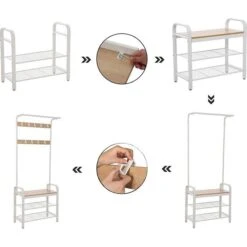 Vasagle Garderobenständer HSR40W, Mit 9 Haken, Metall / Holz, Weiß 10 Vasagle Garderobenständer HSR40W, Mit 9 Haken, Metall / Holz, Weiß -Maul Shop 6fc5d4a135f7921b2c47783c6e1b5f0aa51bbb3b garderobenstaender vasagle hsr40w